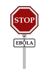 stop ebola sign - isolated