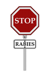 Stop Rabies sign - isolated
