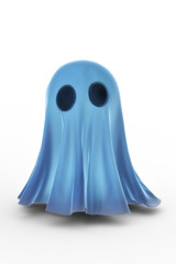 Glowing ghost isolated on a white background.