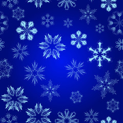 Fototapeta na wymiar Vector seamless with snowflakes