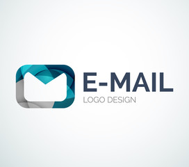 Email logo design made of color pieces