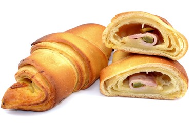croissant with ham