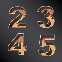 Vector old metal alphabet letters set