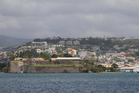 Fortress Fort Saint-Louis and city of Fort-de-France, Martinique