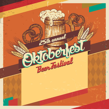 Oktoberfest beer festival vintage card