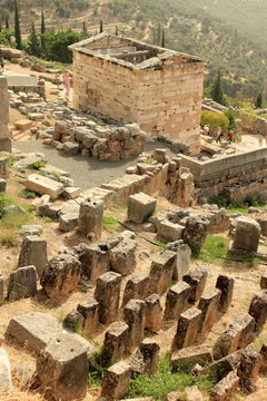 The Ancient Temple of Apollo at Delphi in greece	