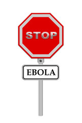stop ebola sign - isolated