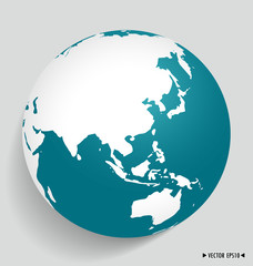 Modern globe. Vector illustration.