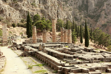 The Ancient Temple of Apollo at Delphi in greece