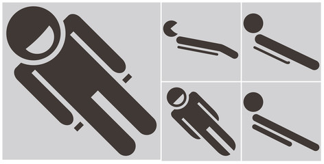 Obraz premium Set toboggan icons