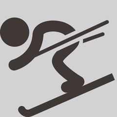 Winter sport icon - Downhill skiing