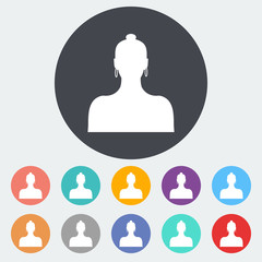 Female avatar single icon.