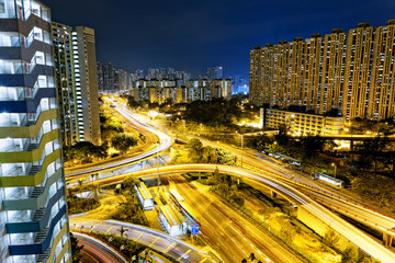 Fototapeta na wymiar Hong Kong traffic night
