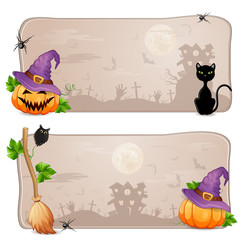 Set of two Halloween banners
