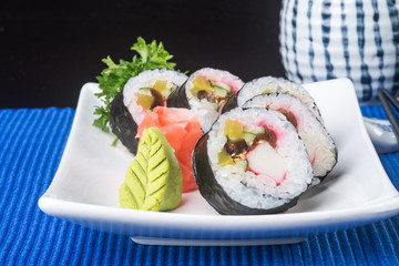 japanese cuisine. sushi on the background