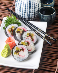 japanese cuisine. sushi on the background