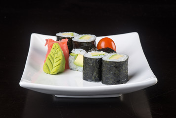 japanese cuisine. sushi on the background