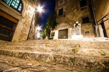 Girona at night, Catalonia, Spain