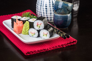 japanese cuisine. sushi on the background