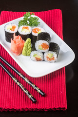 japanese cuisine. sushi on the background