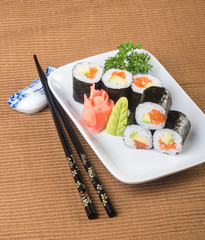 japanese cuisine. sushi on the background