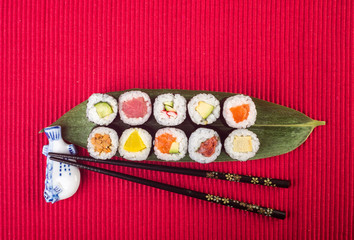 japanese cuisine. sushi on the background