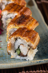 japanese cuisine. sushi on the background