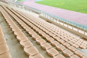 yellow seat in the  stadium