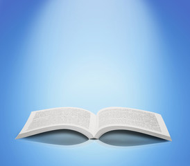 Open book isolated soft background
