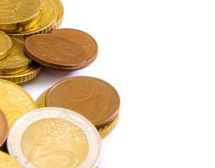 coins isolated on white