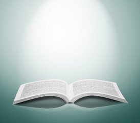 Open book isolated soft background