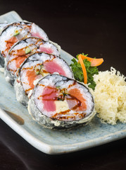 japanese cuisine. sushi on the background