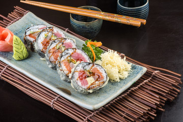 japanese cuisine. sushi on the background