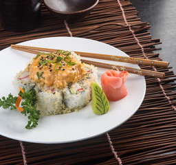 japanese cuisine. sushi on the background