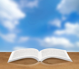 Open book isolated soft background