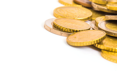 coins isolated on white