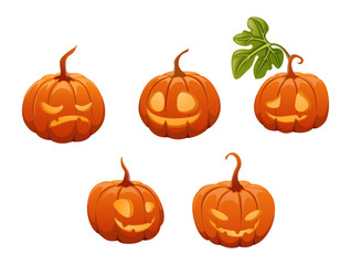 set of pumpkins
