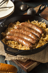 Roasted Beer Bratwurst with Saurkraut