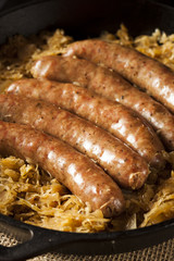 Roasted Beer Bratwurst with Saurkraut
