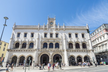 Fototapeta na wymiar Rossio Railway Station in Lisbon, Portugal