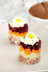 salad with herring