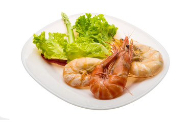 Boiled king prawns