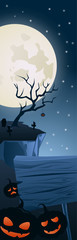 vertical halloween illustration with place for text