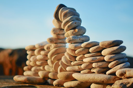 Piles of pebbles