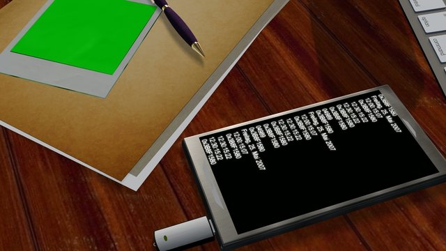 espionage program scans smartphone on secret file green screen