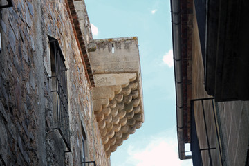 Balcón en torre de palacio, Cáceres, España