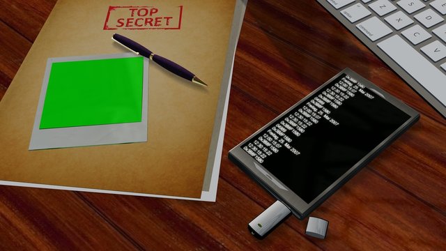 espionage program scans smartphone on secret file green screen