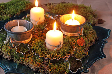 dritter advent moosdekoration