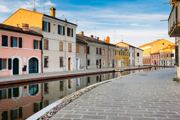 View of Comacchio, Ferrara, Italy. - obrazy, fototapety, plakaty