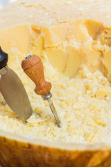 Parmesan cheese cut